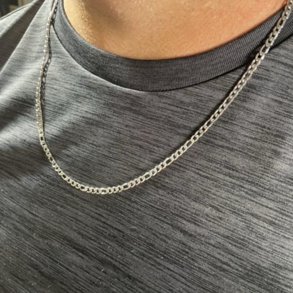Men’s Figaro Style Stainless Steel 24” Chain